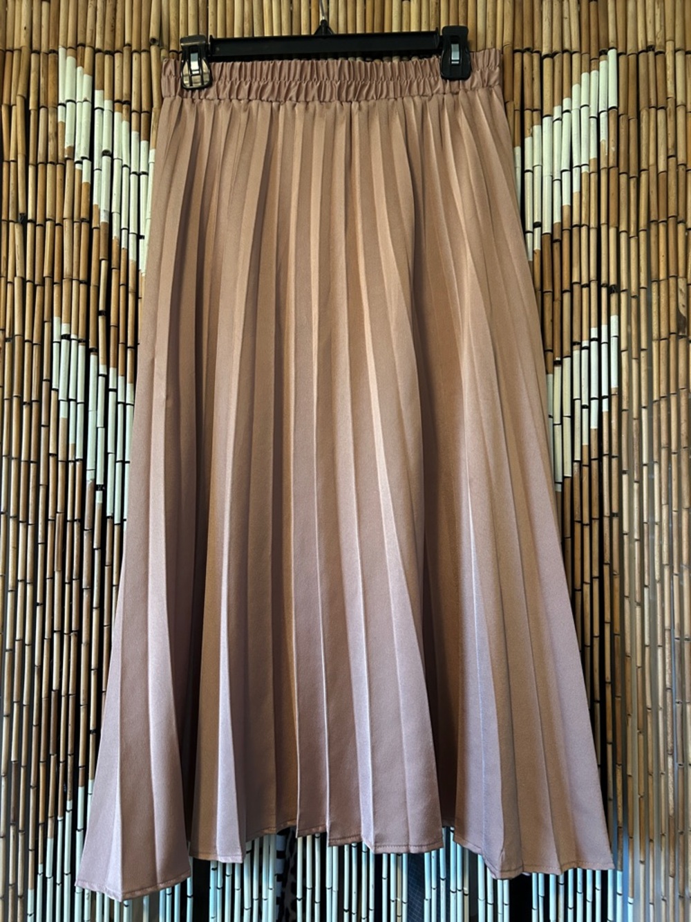Pleated Midi Skirt in Taupe